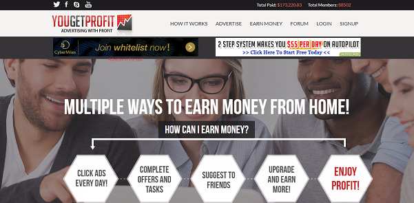 How to make money online e how to get free referrals with Yougetprofit