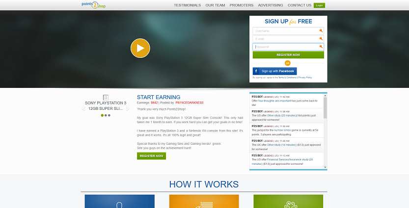How to make money online e how to get free referrals with Points2shop