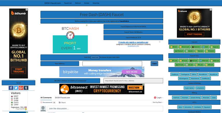 Come guadagnare online e trovare referrals diretti grati con Dash Faucet