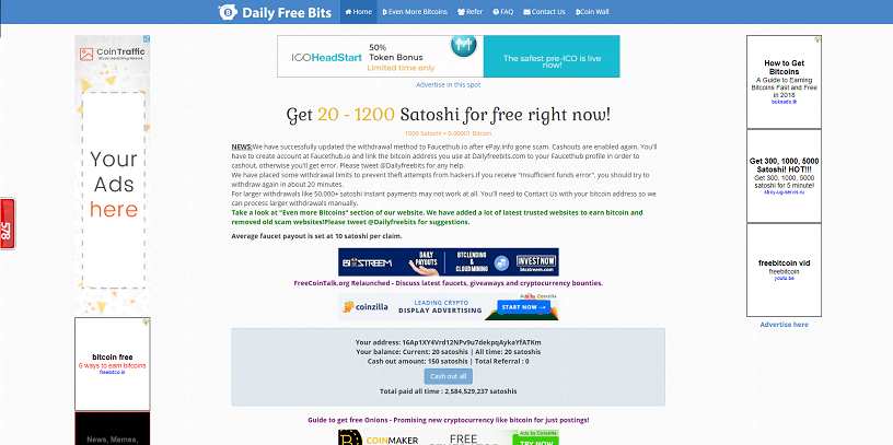 How to make money online e how to get free referrals with Daily Free Bits
