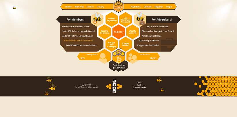 How to make money online e how to get free referrals with Honeybtc