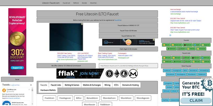 Come guadagnare online e trovare referrals diretti grati con Litecoin Faucet