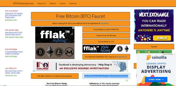 How to make money online e how to get free referrals with Bitcoin Faucet