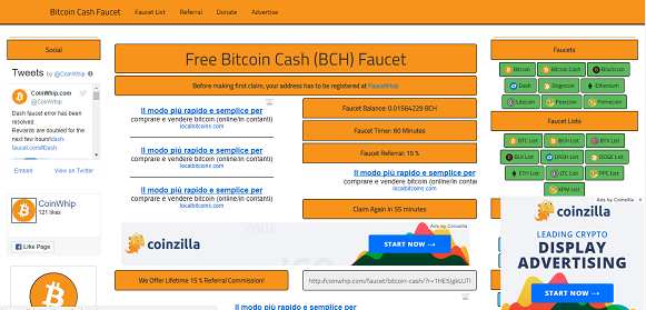 How to make money online e how to get free referrals with Bitcoincash Faucet
