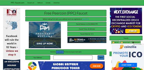 Come guadagnare online e trovare referrals diretti grati con Peercoin Faucet