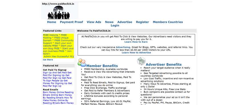 How to make money online e how to get free referrals with Paidtoclick
