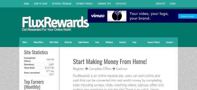 How to make money online e how to get free referrals with Fluxrewards