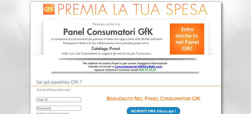 How to make money online e how to get free referrals with Panel Consumatori Gfk
