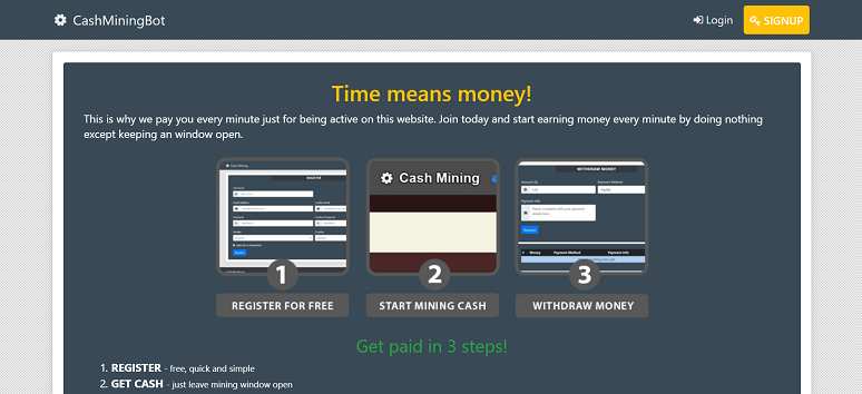 How to make money online e how to get free referrals with Cashminingbot