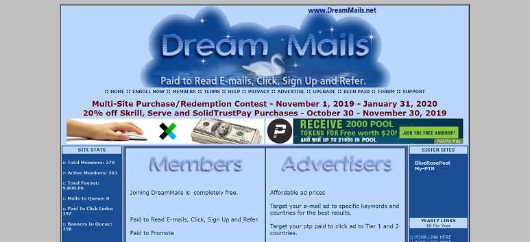 How to make money online e how to get free referrals with Dreammails