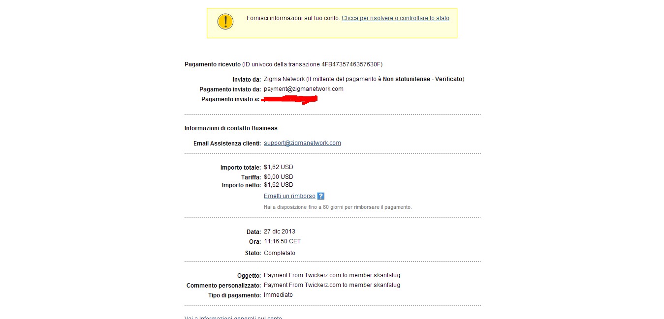 Payment 1 for Twickerz