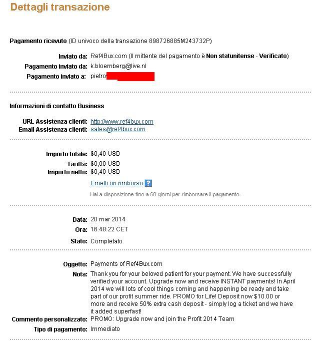 Pagamento 1 per Ref4bux