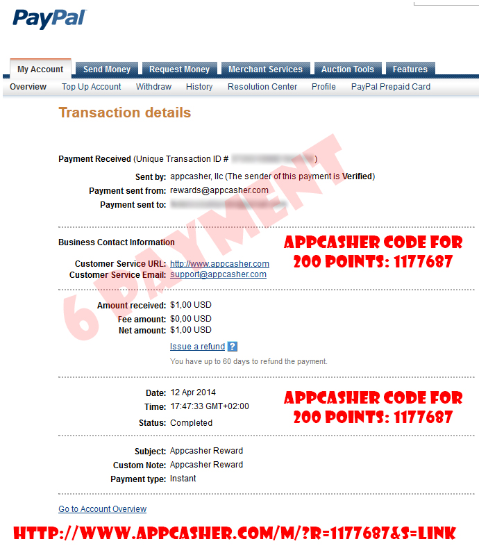 Payment 8 for Appcasher