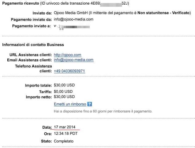Pagamento 26 per Ojooo