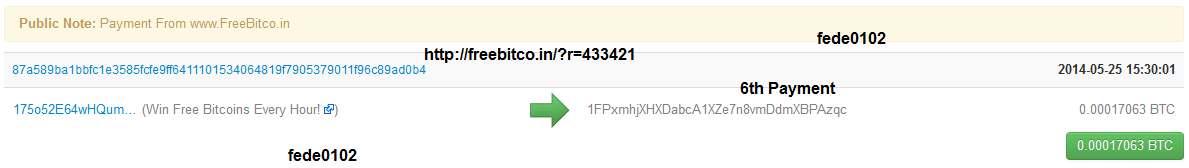 Payment 19 for Freebitcoin