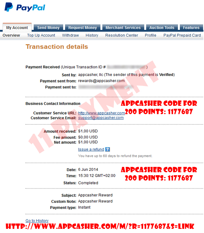 Payment 24 for Appcasher