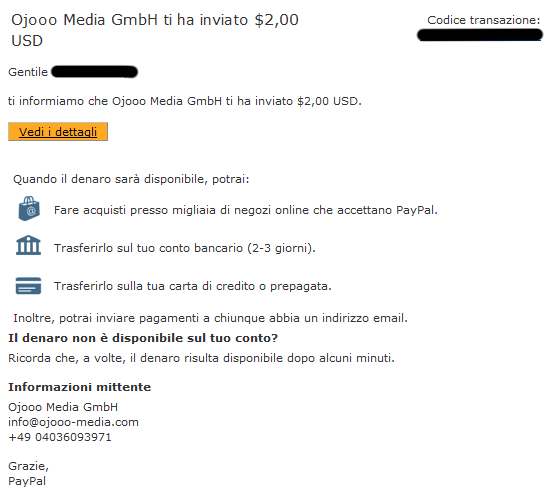 Pagamento 27 per Ojooo