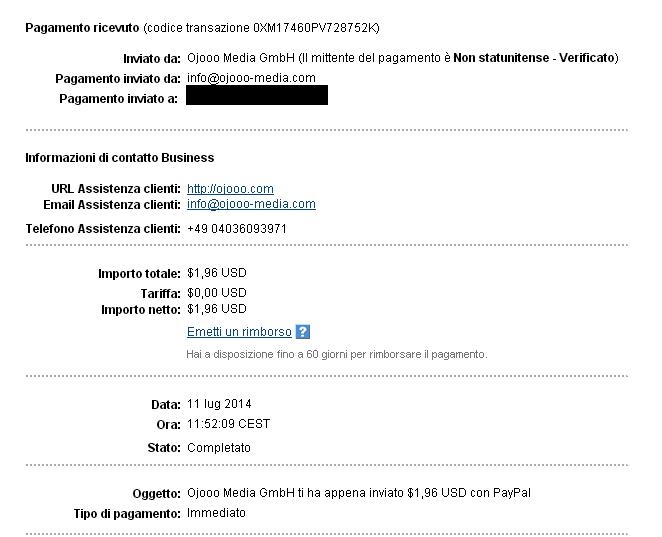 Pagamento 32 per Ojooo