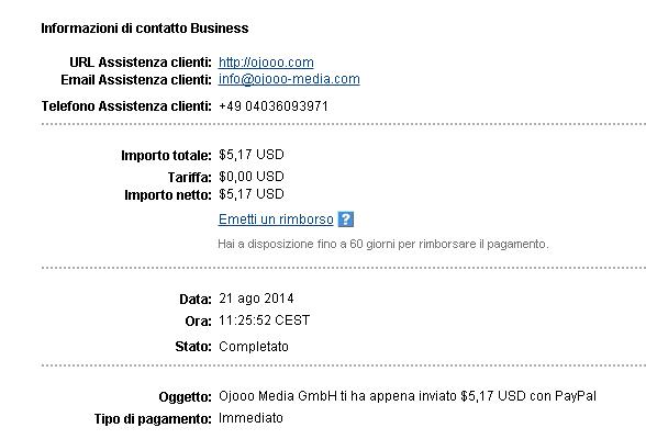 Pagamento 34 per Ojooo