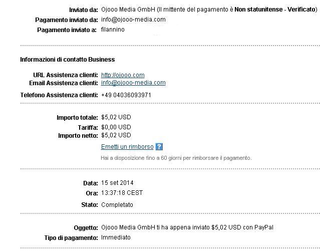 Pagamento 36 per Ojooo
