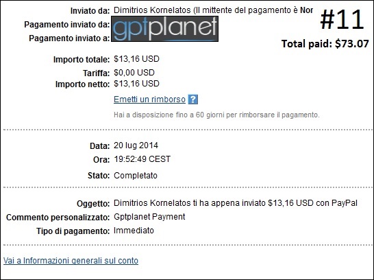 Payment 2 for Gptplanet