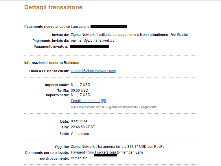 Payment 6 for Twickerz