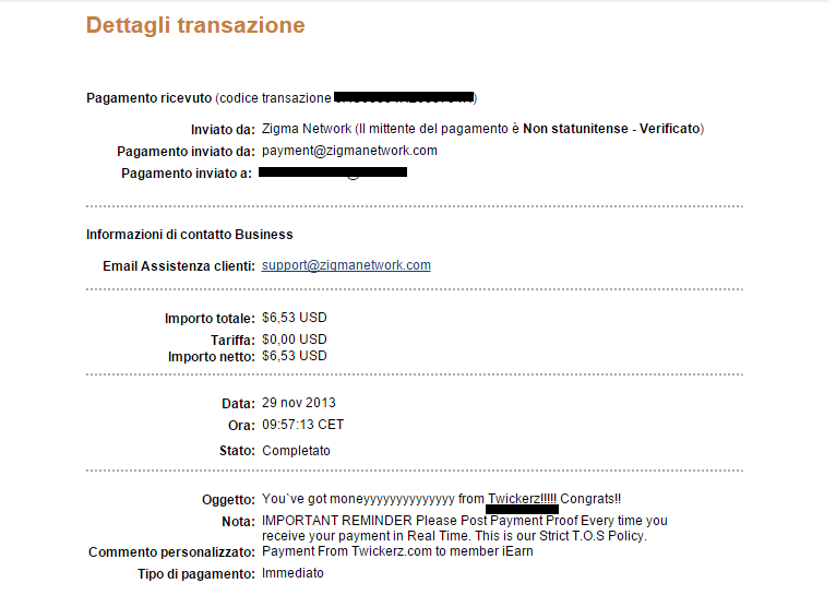 Payment 7 for Twickerz