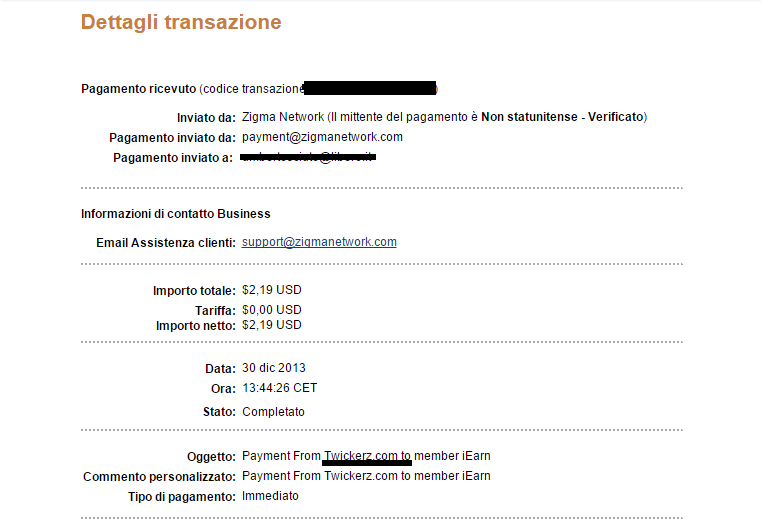 Payment 8 for Twickerz
