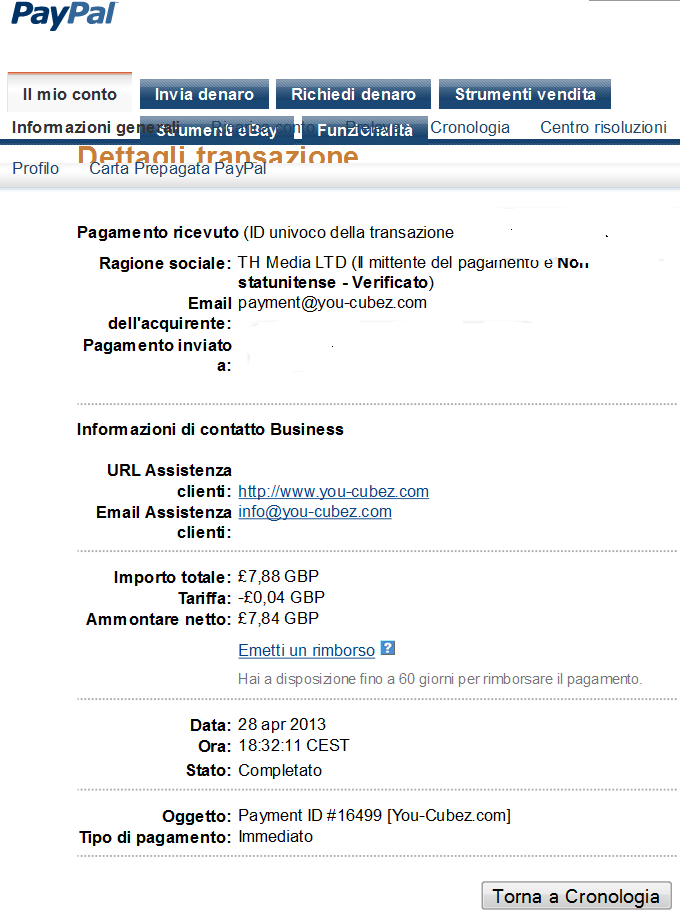 Pagamento 3 per You-cubez