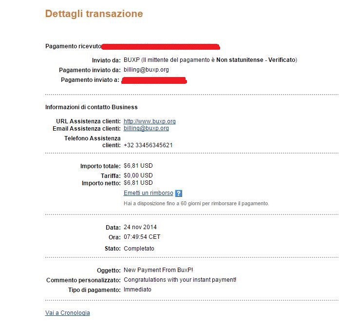Payment 4 for Buxp