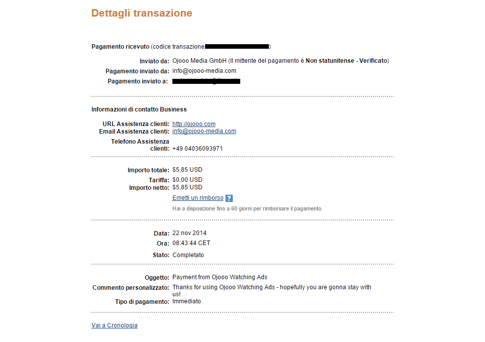 Pagamento 42 per Ojooo