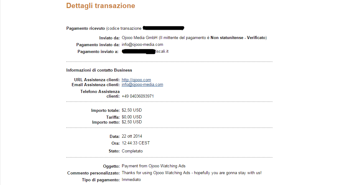 Pagamento 43 per Ojooo