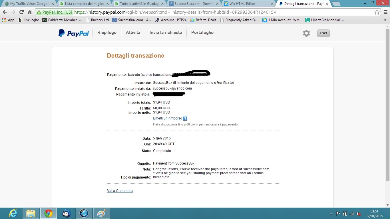 Pagamento 3 per Successbux