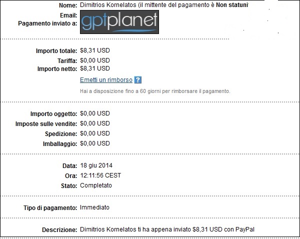 Payment 6 for Gptplanet