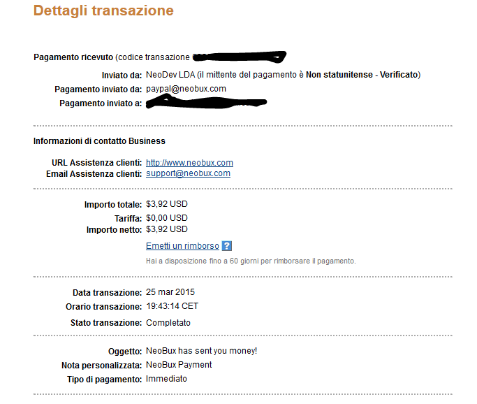 Payment 165 for Neobux