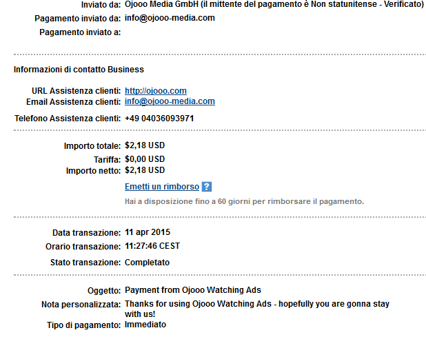 Pagamento 48 per Ojooo