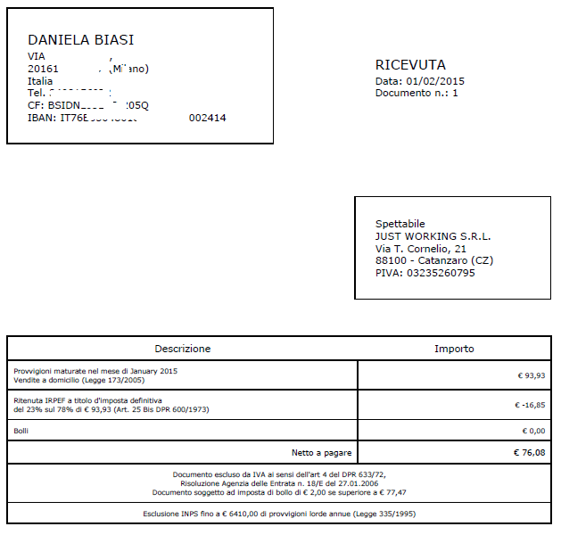 Payment 1 for Justworking