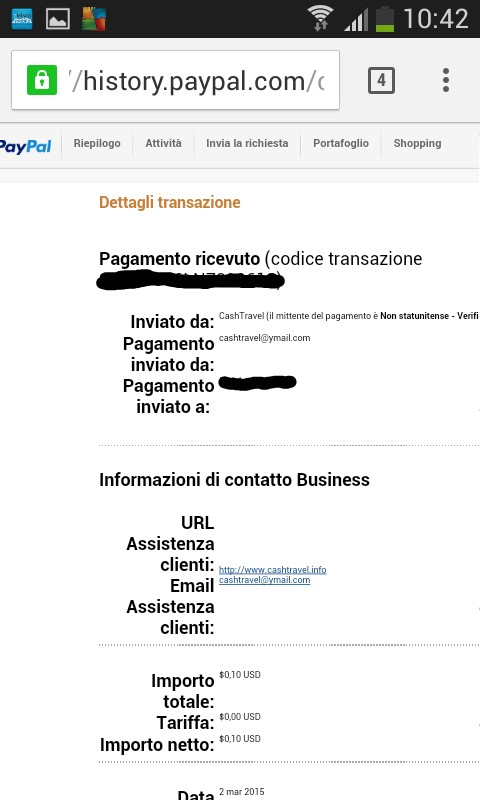 Pagamento 9 per Cashtravel