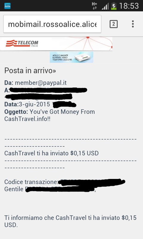 Pagamento 13 per Cashtravel