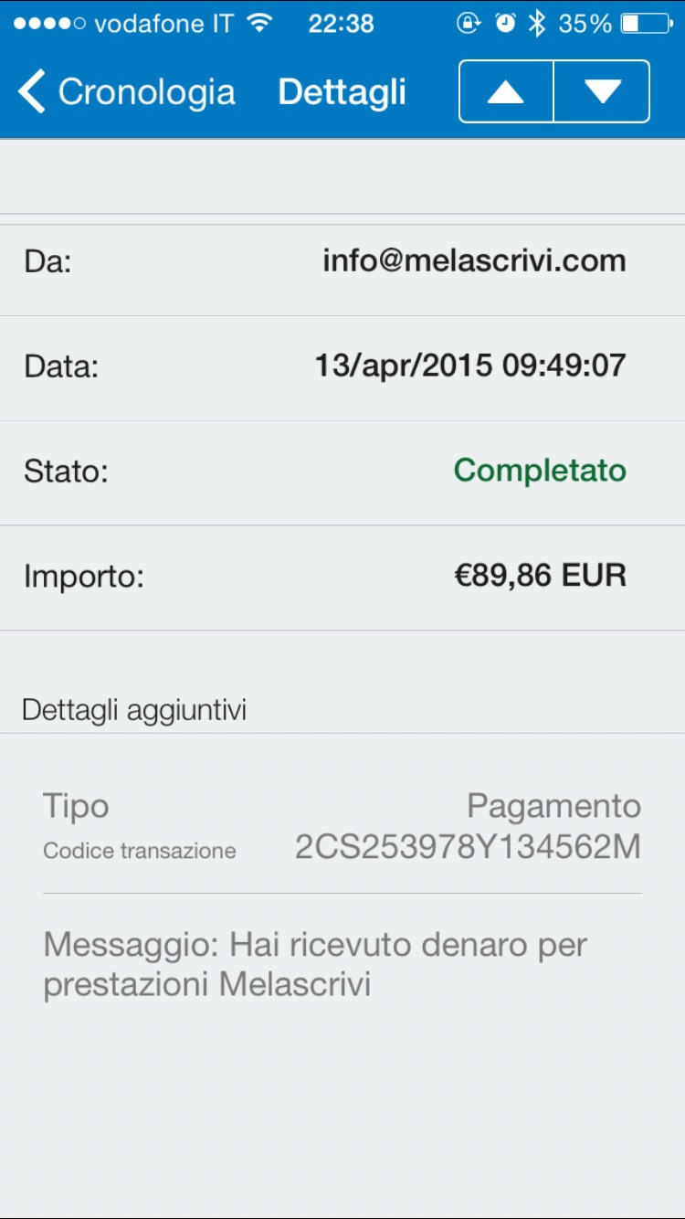 Payment 3 for Melascrivi