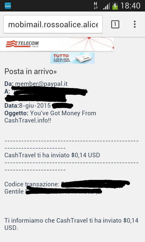 Pagamento 14 per Cashtravel