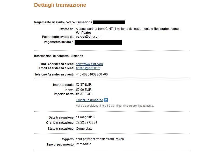 Pagamento 1 per Triaba