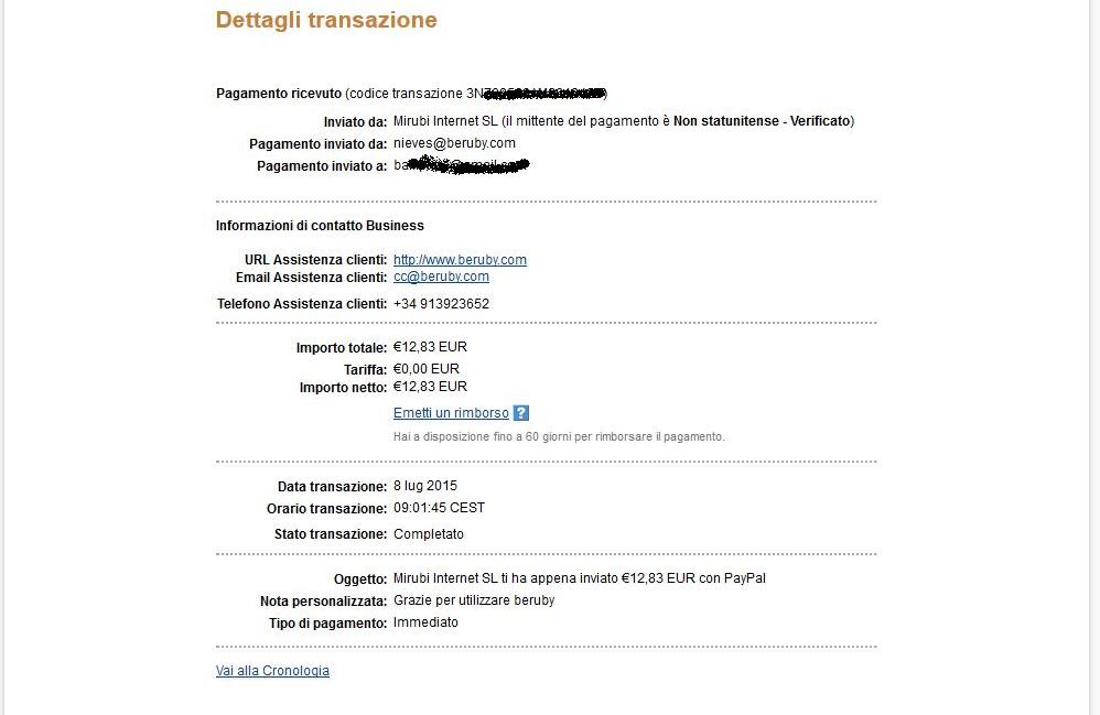 Payment 142 for Beruby
