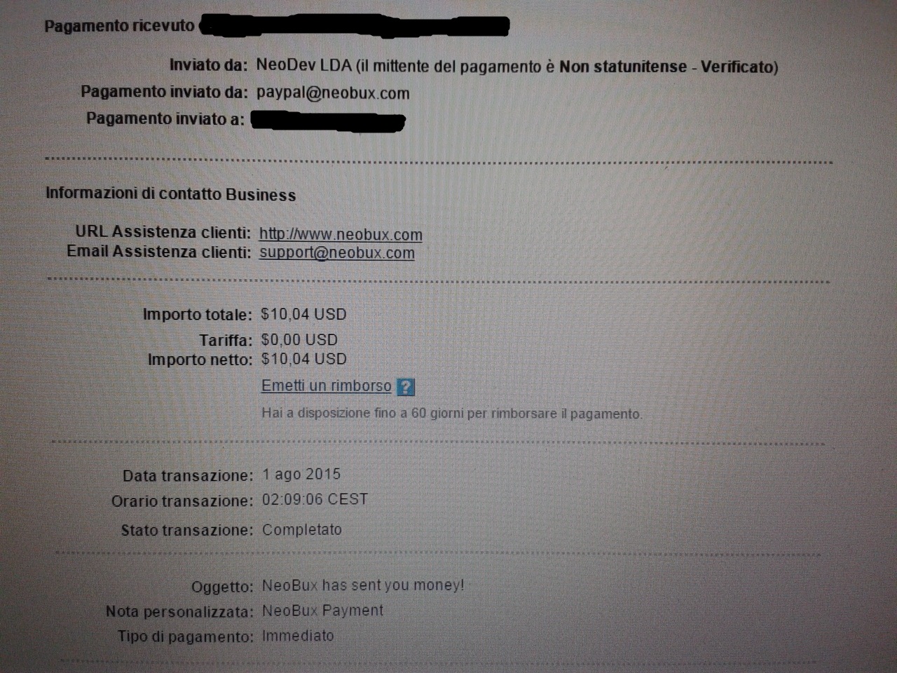 Payment 227 for Neobux