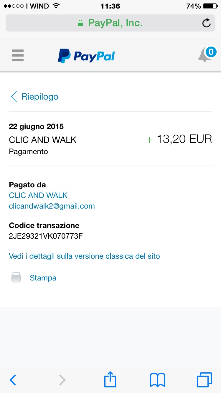 Payment 1 for Clic And Walk