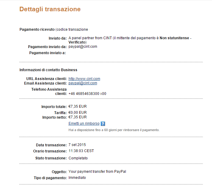 Pagamento 3 per Triaba