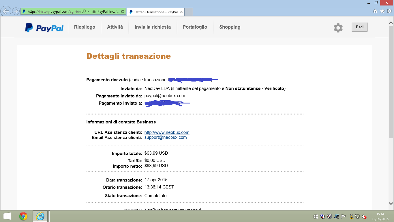 Payment 275 for Neobux