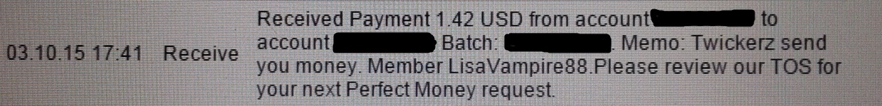 Payment 14 for Twickerz