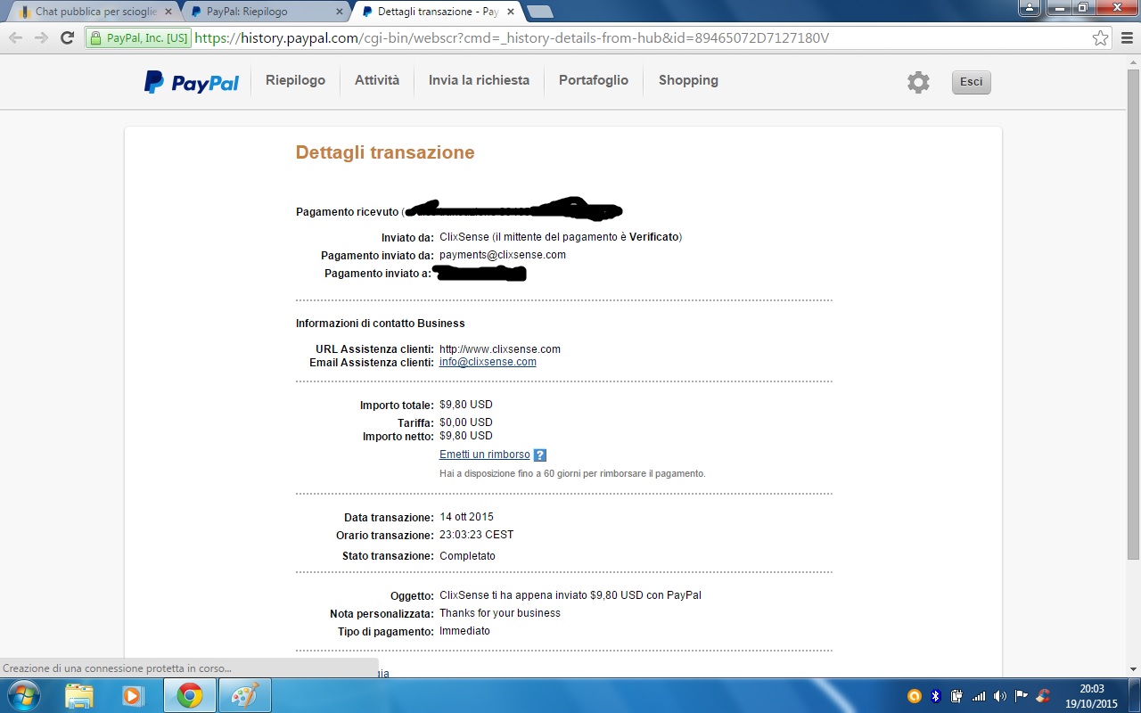 Payment 856 for Ysense
