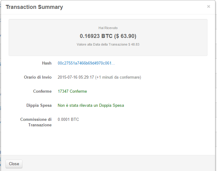 Payment 8 for Genesis Mining
